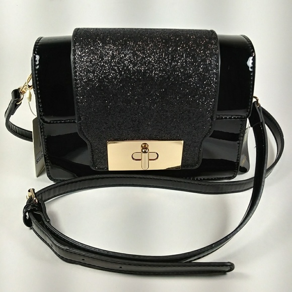 Handbags - Black Patent Leather Cross body Purse
